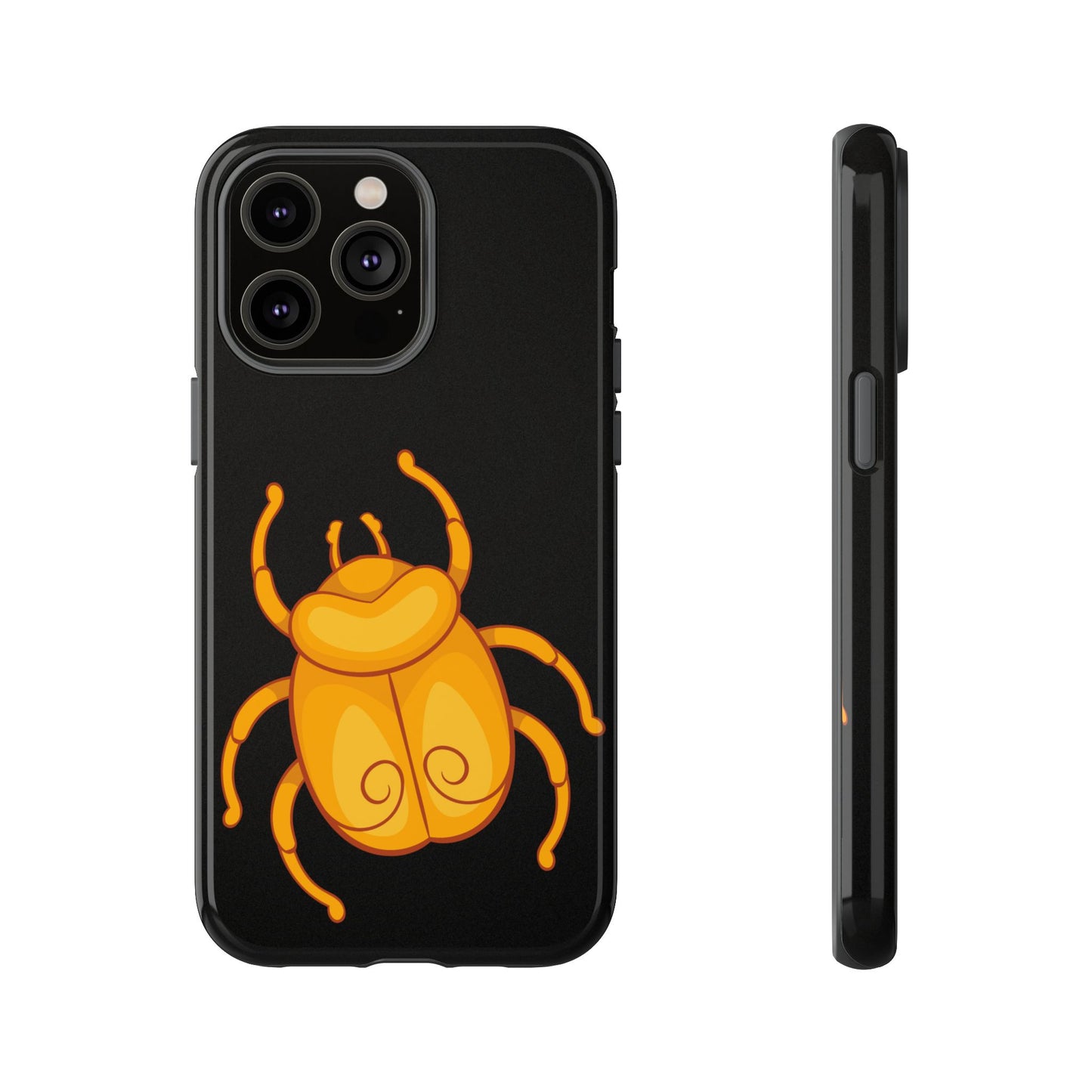 Ancient Egyptian Scarab Tough Phone Case - Gold Beetle Design, Mythological Insect Art, Compatible with iPhone, Galaxy, and Google Phones