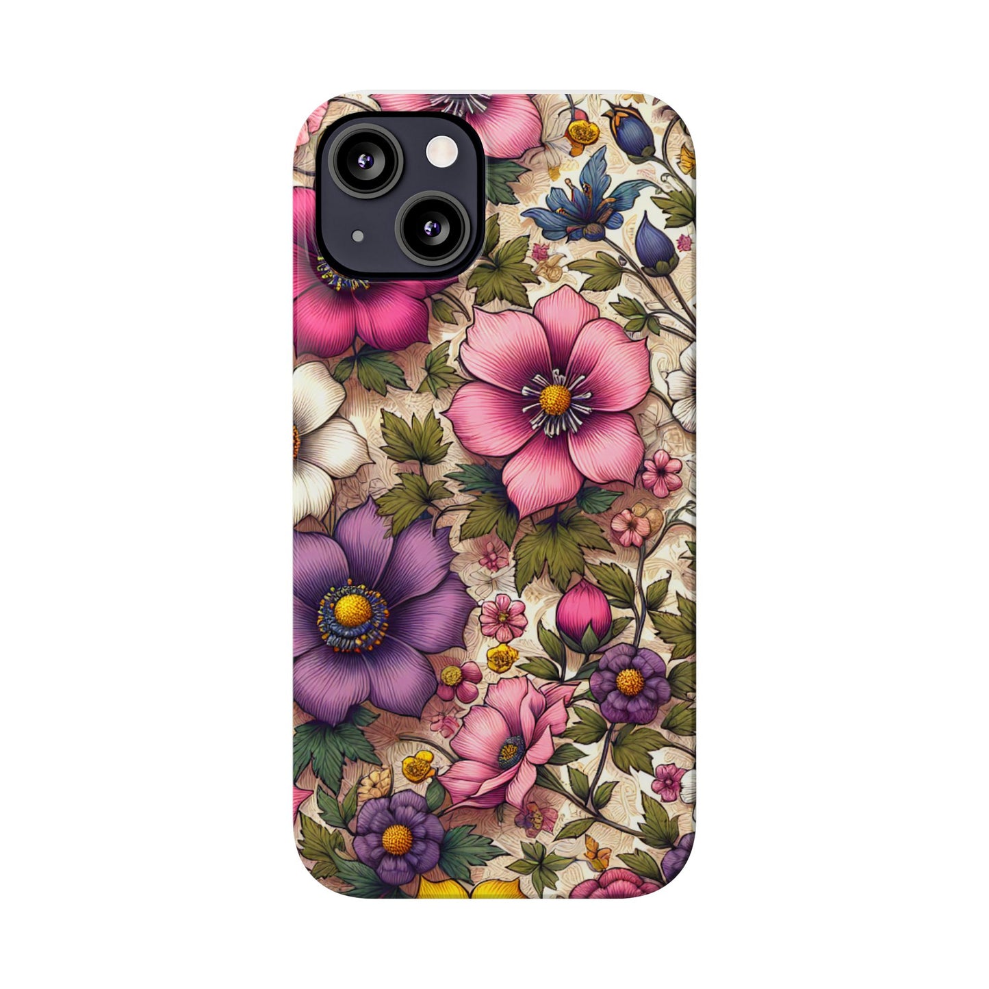 Floral Slim Phone Case - Vibrant Flower Design, Unique Floral iPhone Cover, Flower Phone Case, Gift for Her, Stylish Accessories