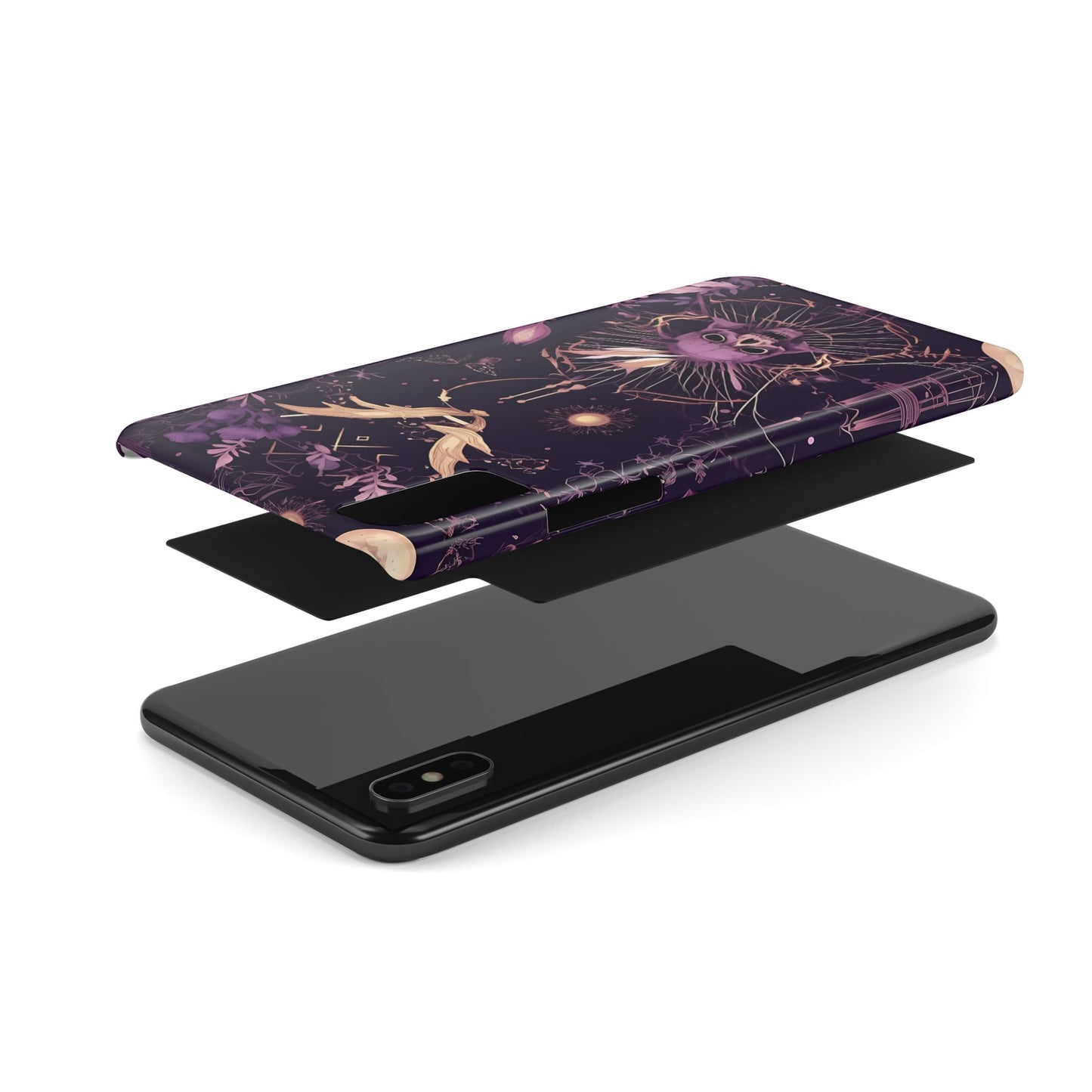 Gothic Floral Slim Phone Cases, Ghostly Style Mobile Cover, Dark Aesthetic Gift, Unique Protective Case, Perfect for Halloween