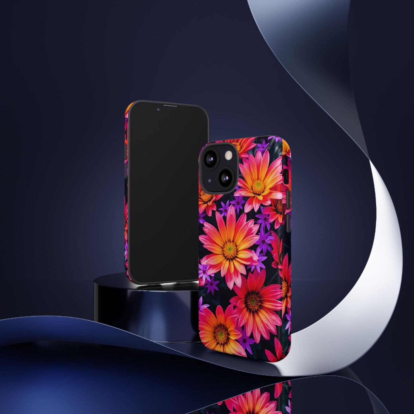 Bold Garden Flower Tough Phone Case - Colorful Floral Print, Bright Botanical Aesthetic, Compatible with iPhone, Galaxy, and Google Phones