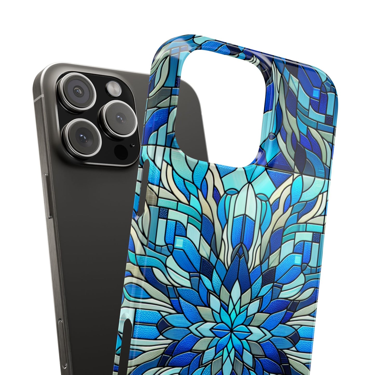 Stained Glass Slim Phone Cases, Floral Phone Covers, Unique Gifts, Artistic Phone Skins, Smartphone Accessories, Stylish Cases