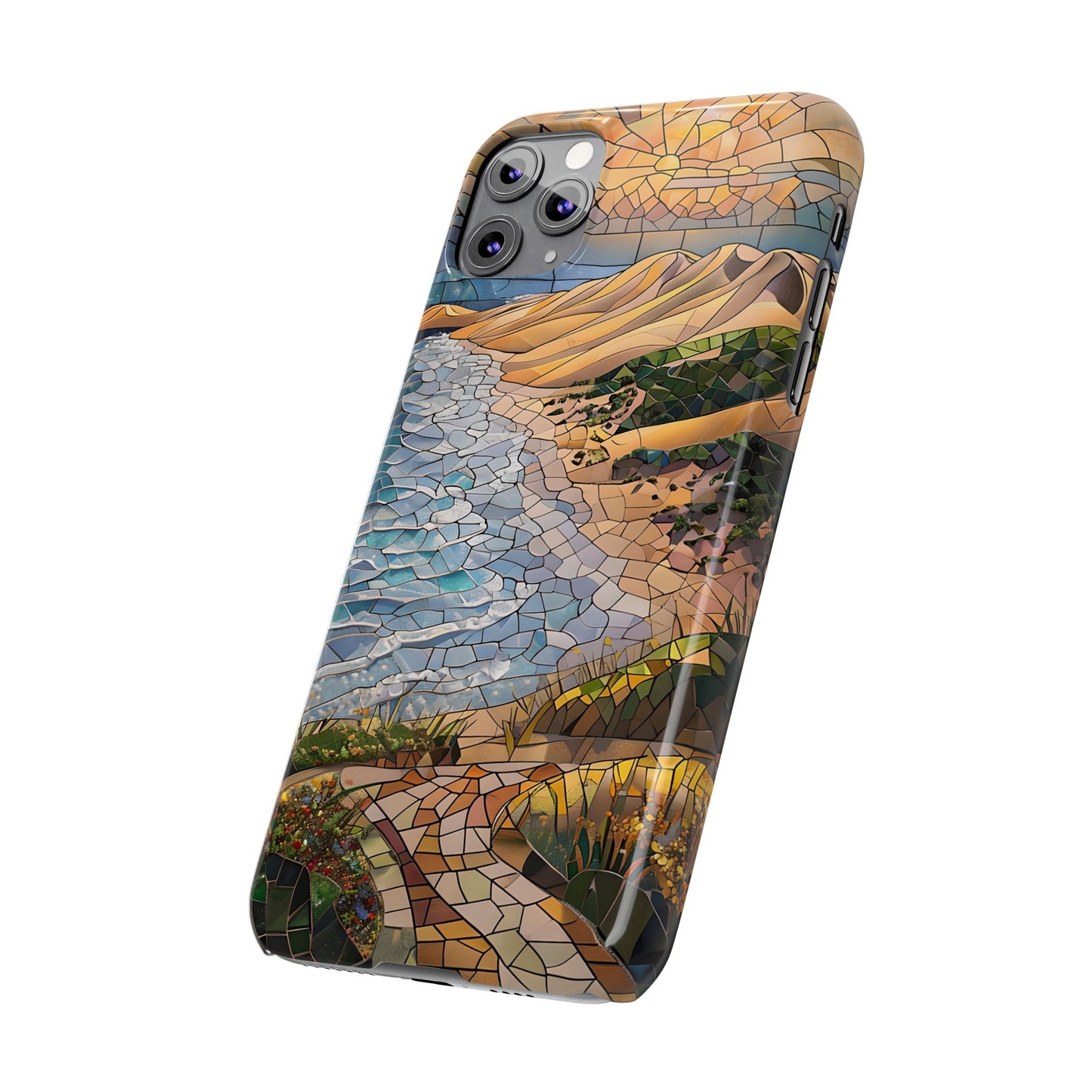 Indiana Dunes National Park Michigan Slim Phone Case, Mosaic Phone Case, East U.S. Nature Art, Coastal Chic, Ocean Lovers, Nature Inspired