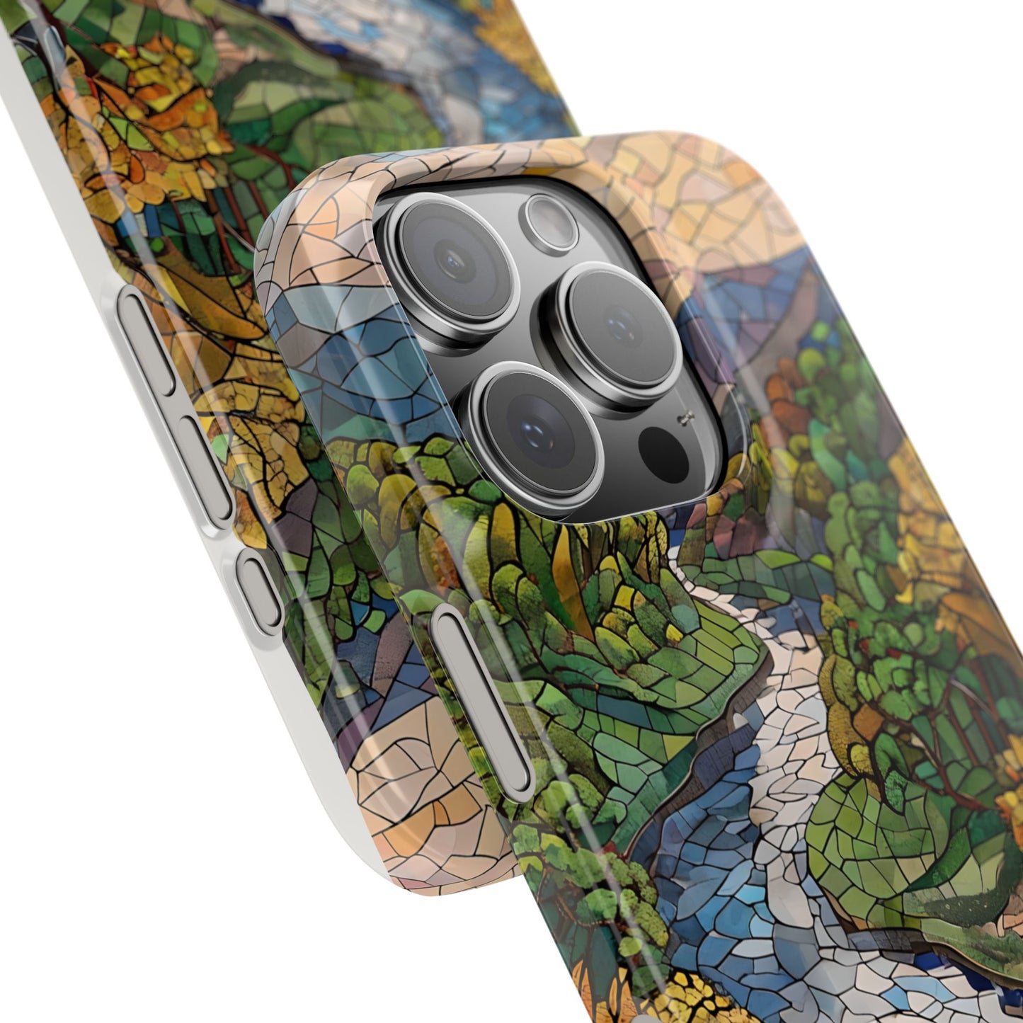 Cuyahoga Valley Mosaic Slim Phone Case, Midwest Forest Art, Scenic Nature Aesthetic, Unique Gift for Nature Lovers