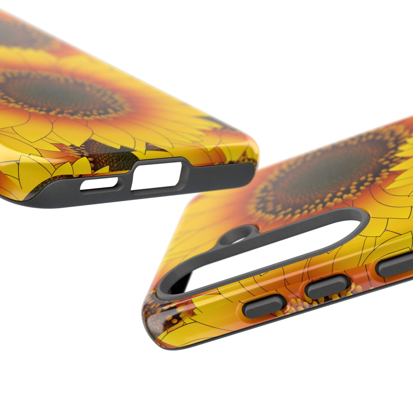 Sunflower Aesthetic Tough Phone Case - Bright Floral Art, Bold Yellow Sunflower Design, Compatible with iPhone, Galaxy, and Google Phones