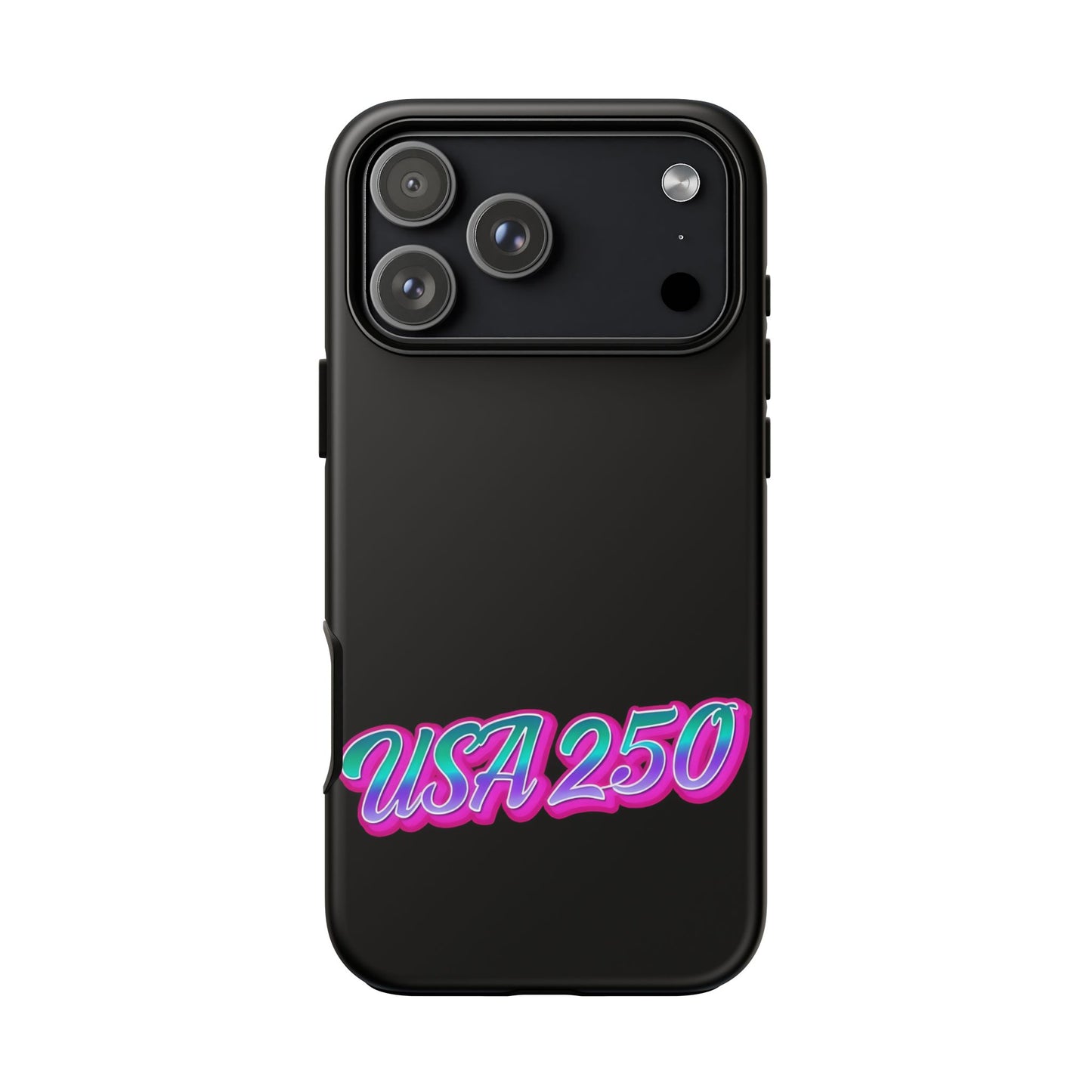 USA 250 Tough Phone Case, Patriotic USA Flag Lettering Cover, Compatible with iPhone 17, 16, 15, 14, 13, Galaxy, Google