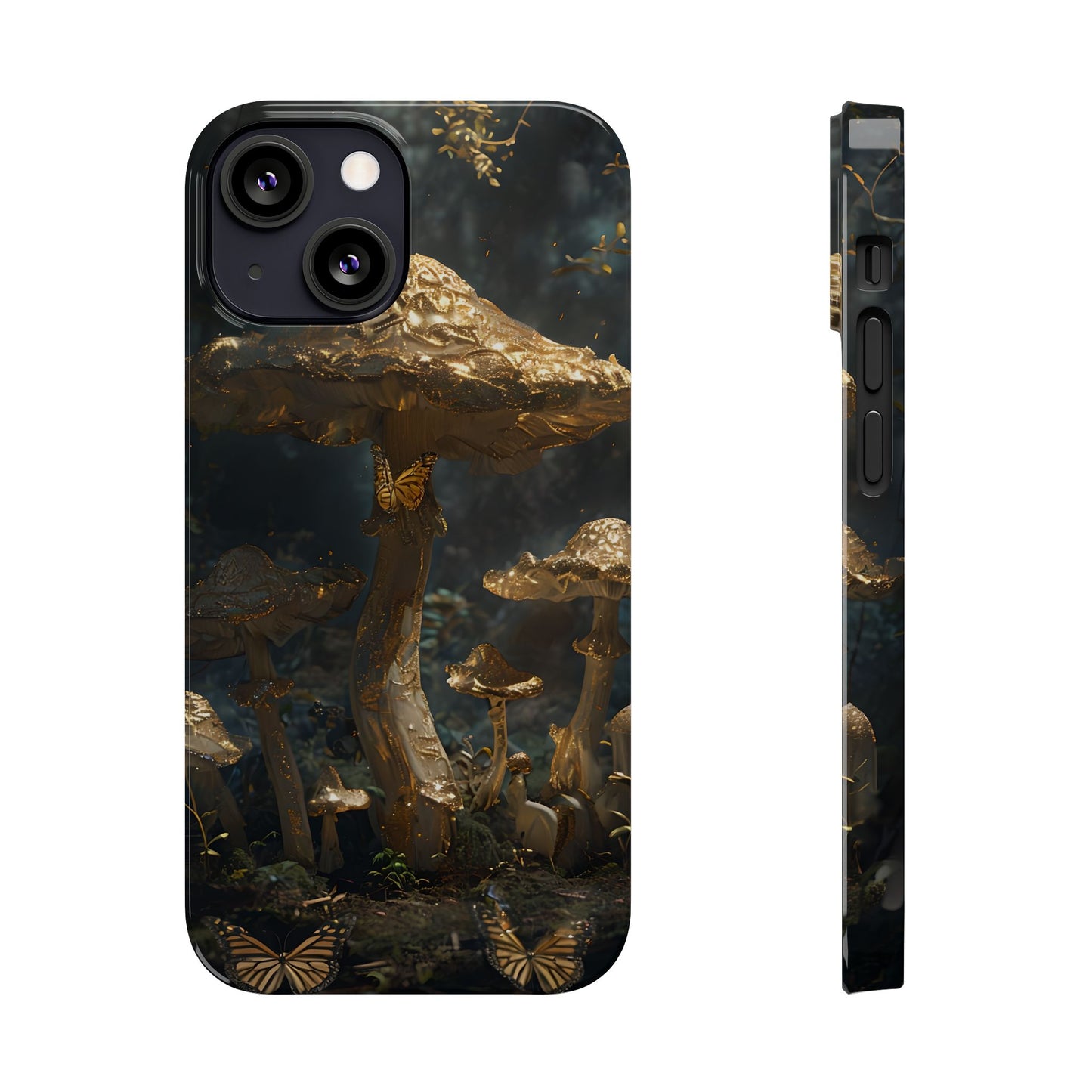 Enchanted Forest Slim Phone Cases, Fantasy Phone Cover, Mushroom Design, Nature Lover Gift, Boho Chic Cell Phone Case