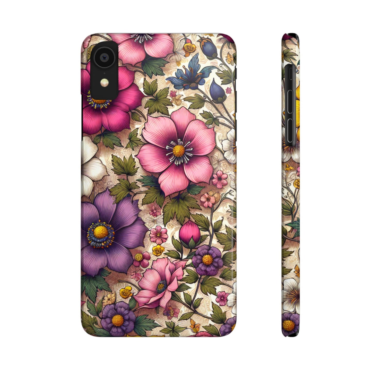 Floral Slim Phone Case - Vibrant Flower Design, Unique Floral iPhone Cover, Flower Phone Case, Gift for Her, Stylish Accessories
