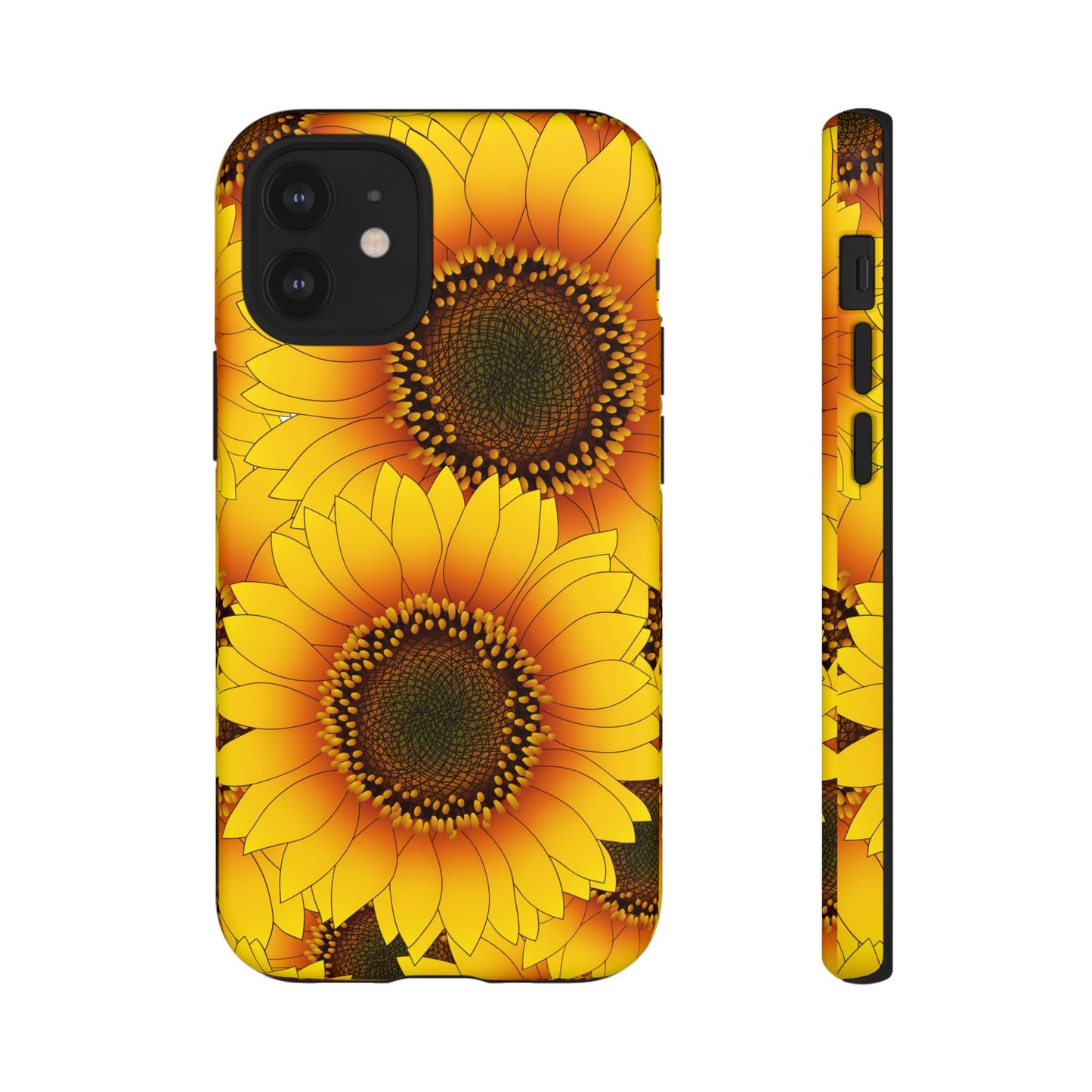 Sunflower Aesthetic Tough Phone Case - Bright Floral Art, Bold Yellow Sunflower Design, Compatible with iPhone, Galaxy, and Google Phones