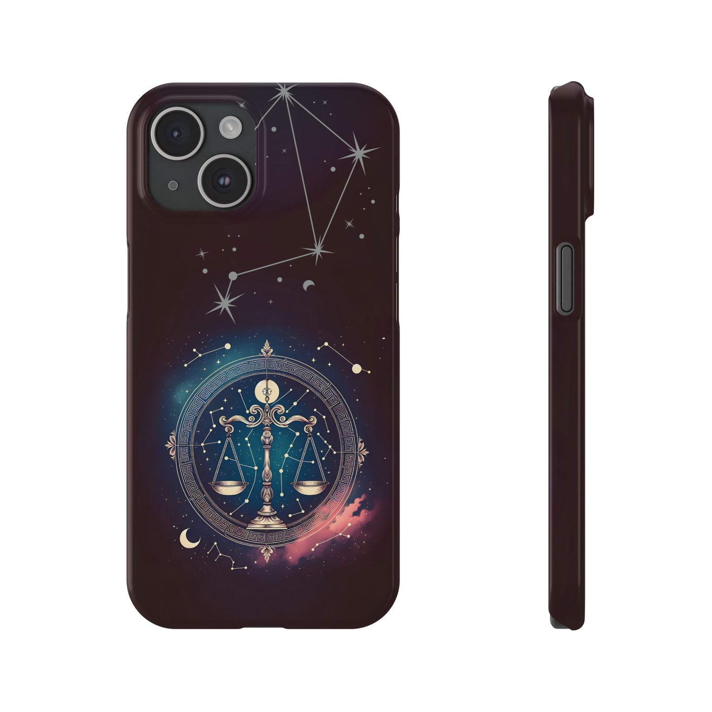Libra Zodiac Slim Phone Case Astrology Gift for Her, Celestial Star Sign Cover, Birthday Gift, Compatible with iPhone 17, 16, 15, 14, 13, 12, 11