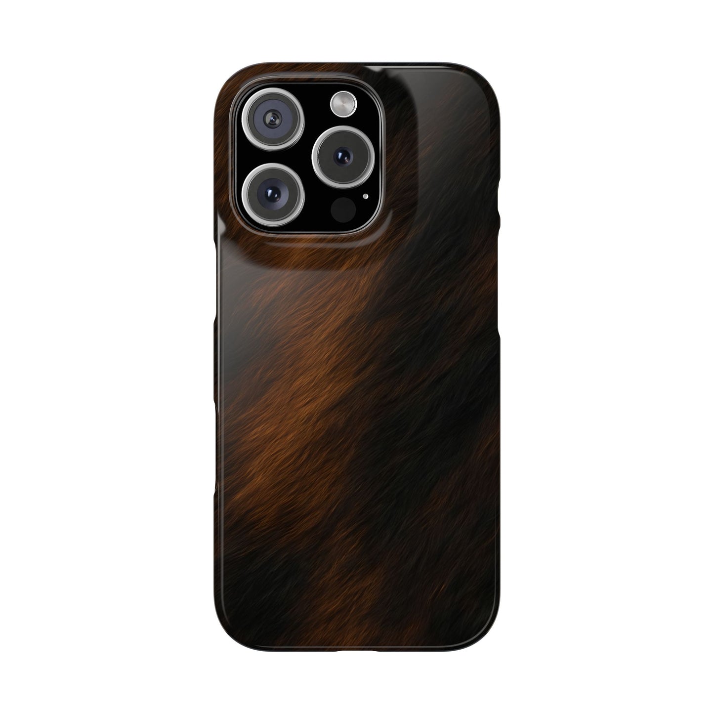 Horse Print Slim Phone Case, Animal Print, Protective Faux Skin Style Cover Compatible with iPhone 17, 16, 15, 14, 13, 12, 11