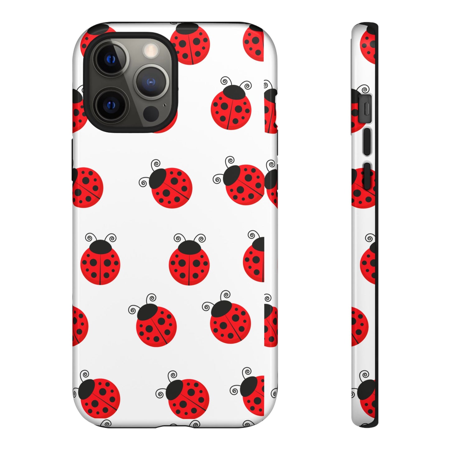 Ladybug Tough Phone Case - Cute Insect Aesthetic, Nature-Inspired Pattern Art, Compatible with iPhone, Galaxy, and Google Phones