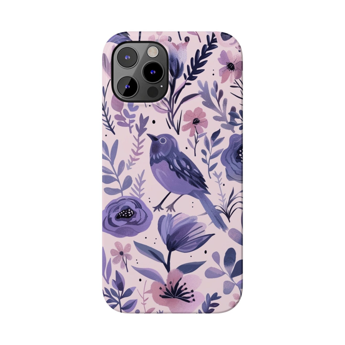 Floral Bird Slim Phone Case, Elegant Phone Cover, Cute Gift for Bird Lovers, Spring Vibes, Nature-Inspired