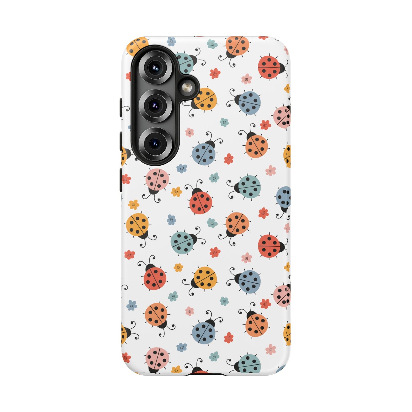 Ladybug Tough Phone Case - Cute Insect Aesthetic, Nature-Inspired Pattern Art, Compatible with iPhone, Galaxy, and Google Phones