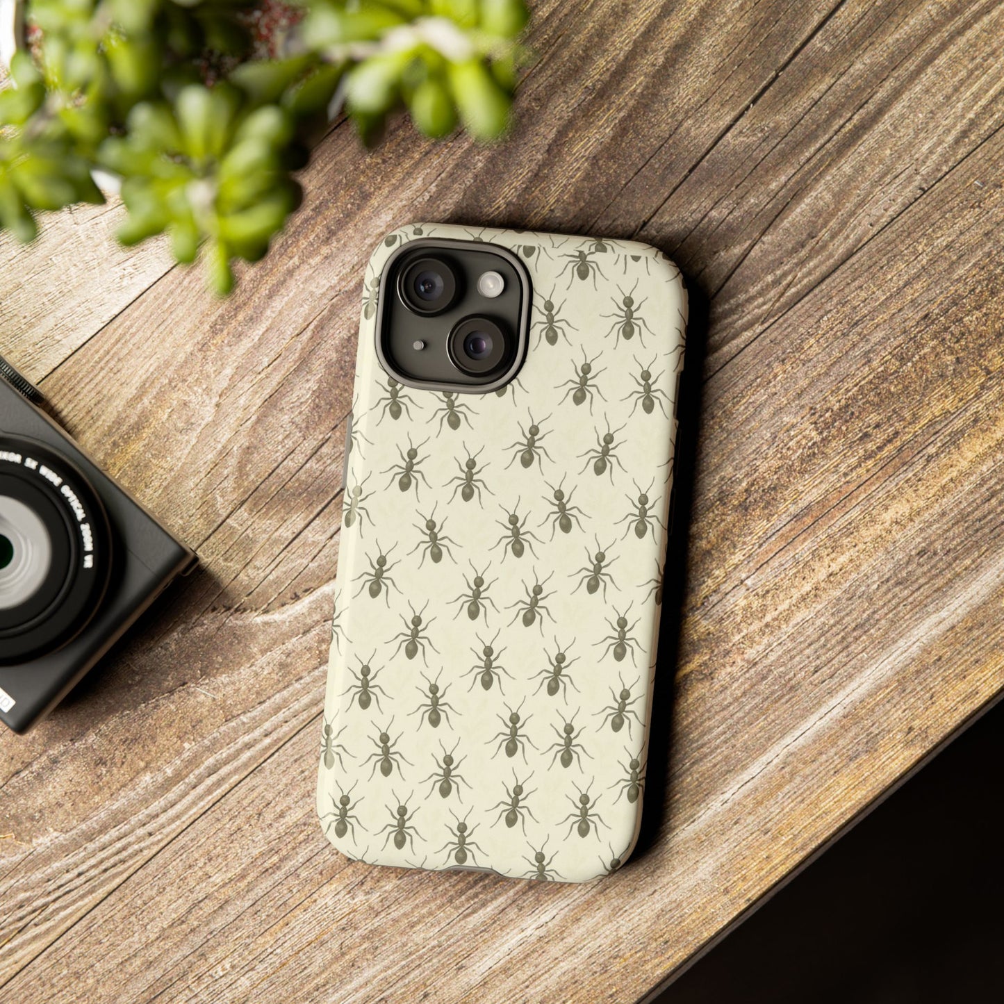 Marching Ant Pattern Tough Phone Case - Realistic Insect Art, Minimalist Nature Aesthetic, Compatible with iPhone, Galaxy, and Google Phones