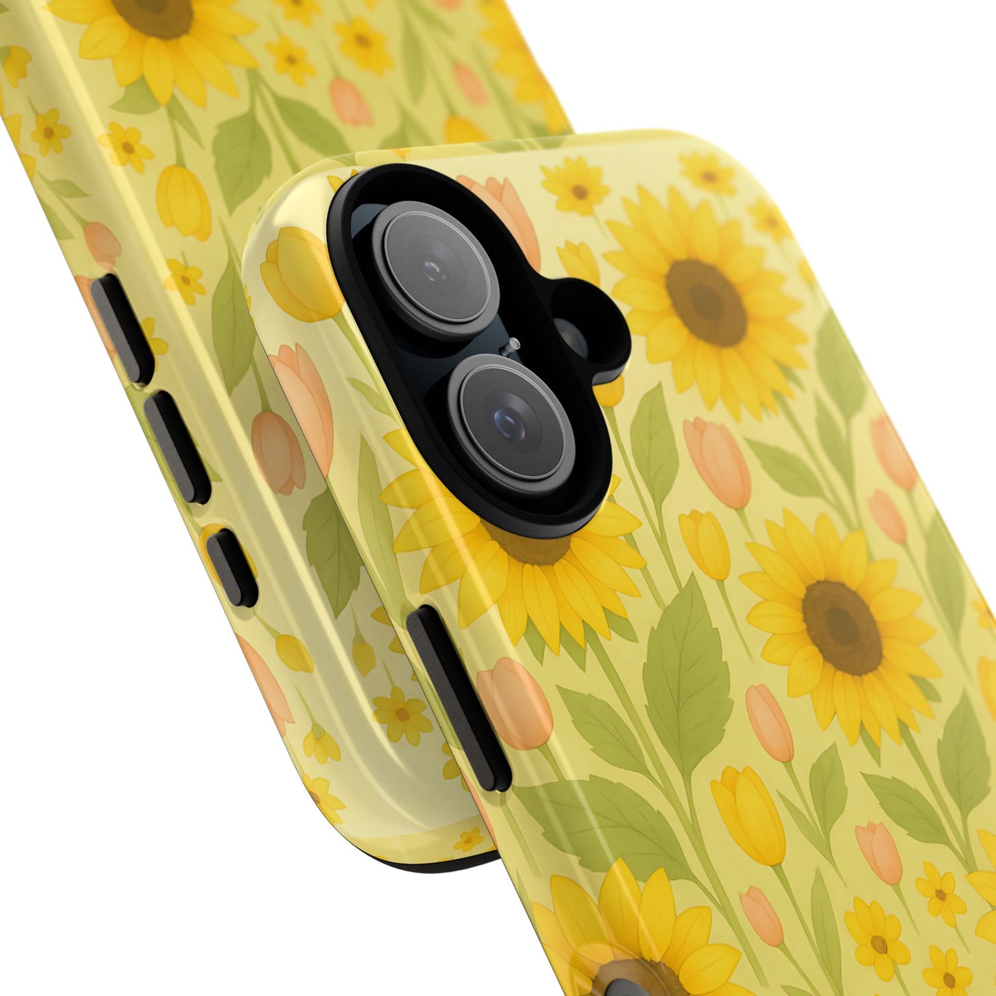 Sunflower Floral Phone Case, Watercolor Botanical Print, Aesthetic Tough Phone Case, Compatible with iPhone, Galaxy, Google