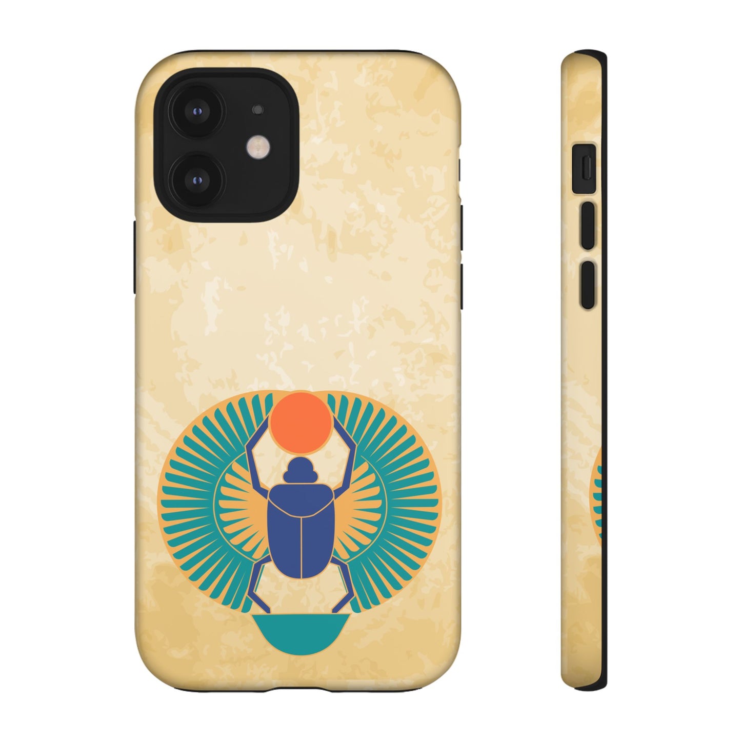 Ancient Egyptian Scarab Beetle Tough Phone Case - Symbol of Rebirth Design, Mythological Art, Compatible with iPhone, Galaxy, and Google