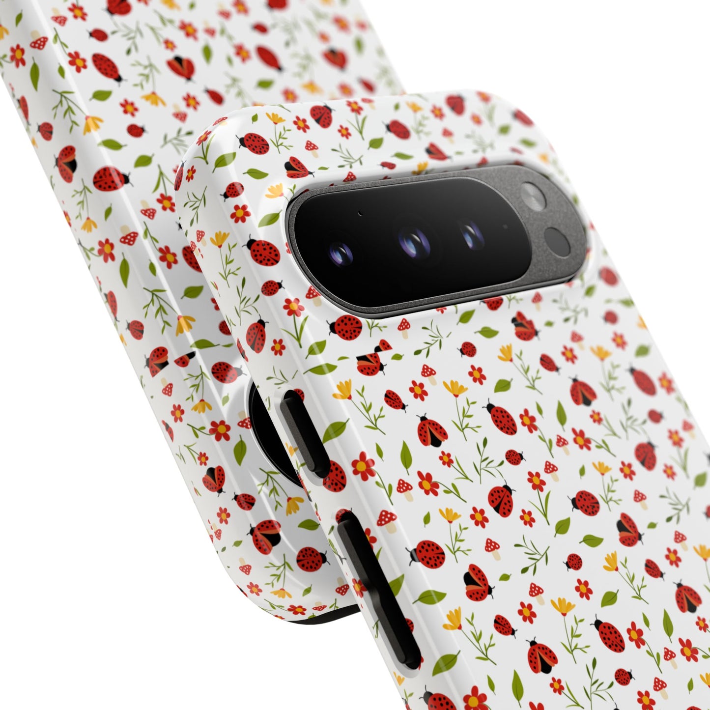Ladybug Tough Phone Case - Cute Insect Aesthetic, Nature-Inspired Pattern Art, Compatible with iPhone, Galaxy, and Google Phones