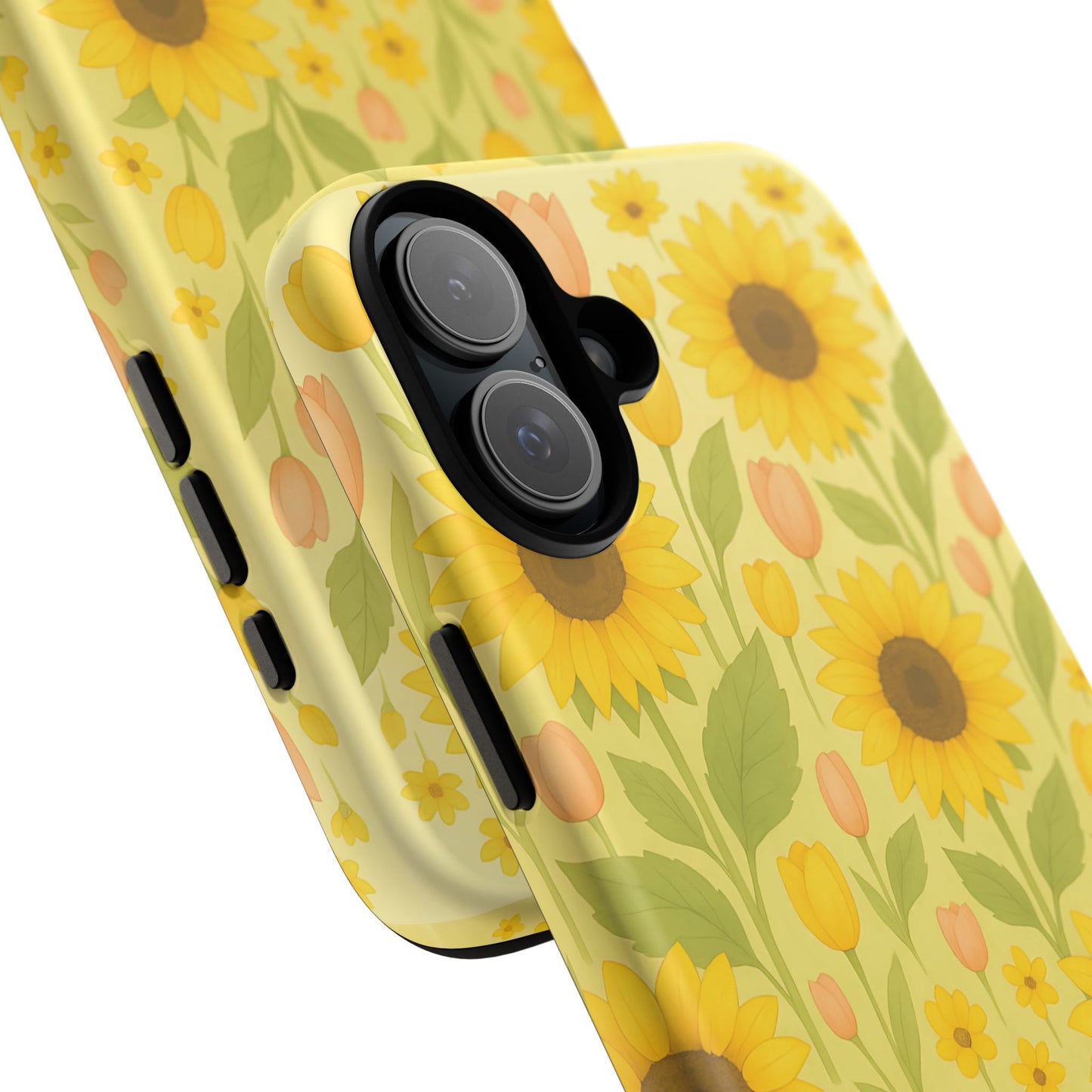 Sunflower Floral Phone Case, Watercolor Botanical Print, Aesthetic Tough Phone Case, Compatible with iPhone, Galaxy, Google