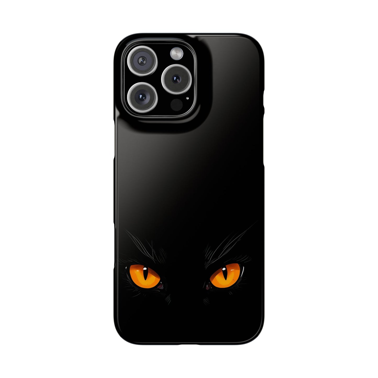 Black Cat Slim Phone Case - Gothic Halloween Aesthetic, Subtle Spookycore Aesthetic, Compatible with iPhone, Galaxy, and Google Phones