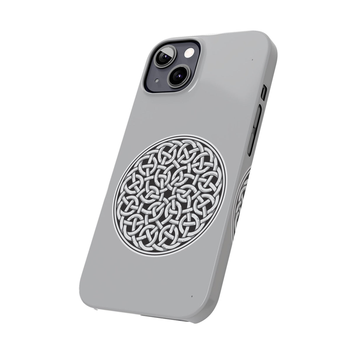 Celtic Knot Slim Phone Case, Silver Medallion Design, St. Patrick Phone Cover Compatible with iPhone 17, 16, 15, 14, 13, 12, 11
