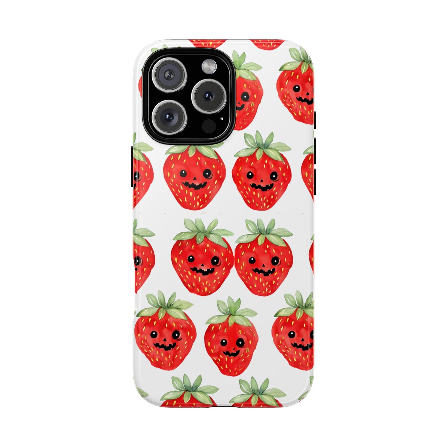 Summerween Strawberry Phone Case, Coquette Ghost Phone Case, Funny Cute Creepy Fruit Case, Halloween Aesthetic with Kawaii Beach Vibes Gift