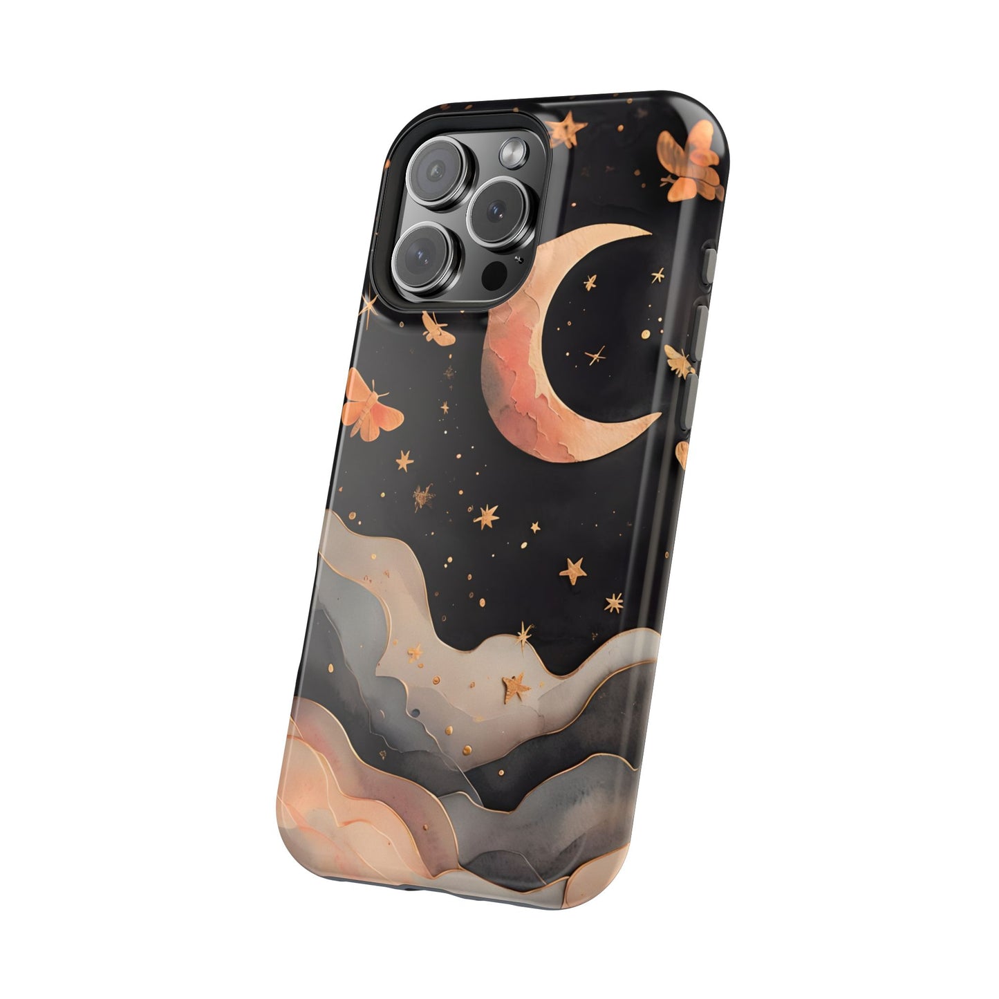 Moonlit Dream Magnetic Phone Case Night Sky Art, Celestial Design, Moon Lovers, Compatible with iPhone 17, 16, 15, 14, 13
