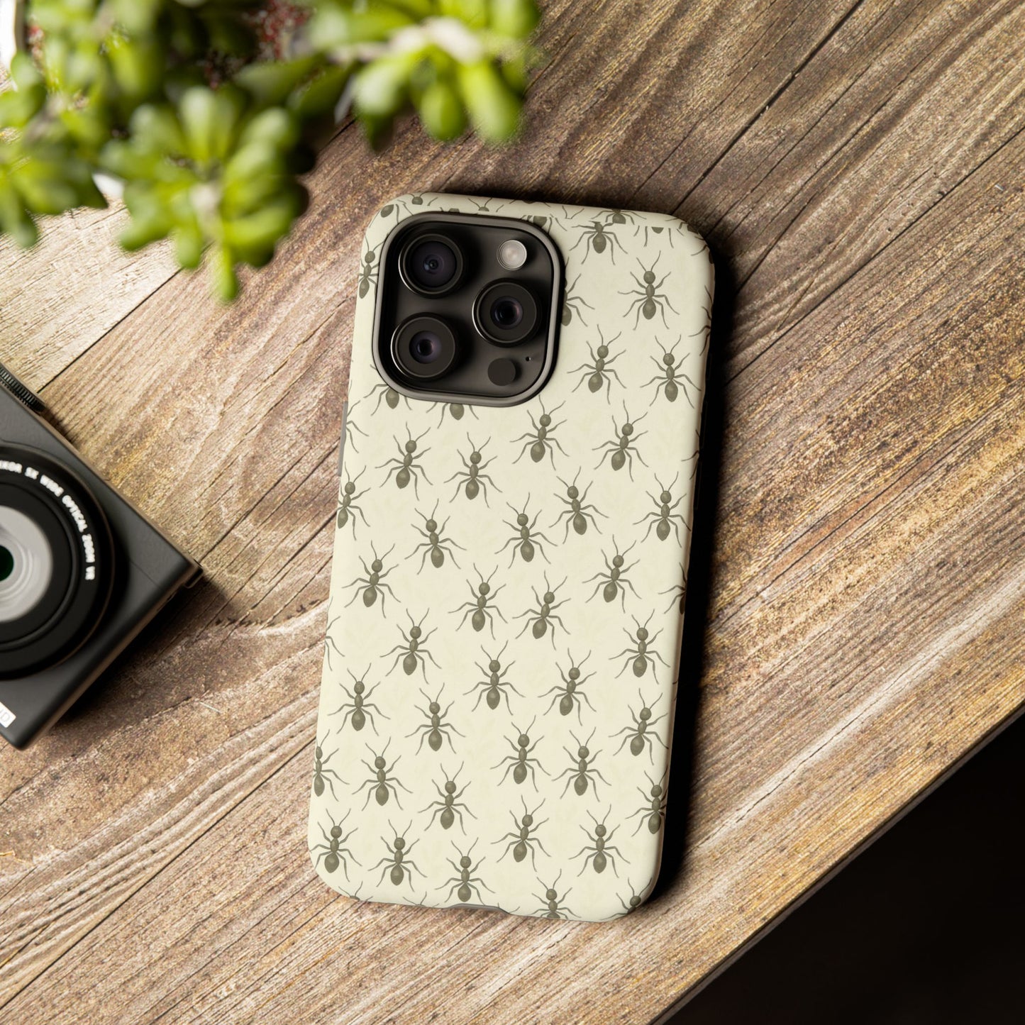 Marching Ant Pattern Tough Phone Case - Realistic Insect Art, Minimalist Nature Aesthetic, Compatible with iPhone, Galaxy, and Google Phones