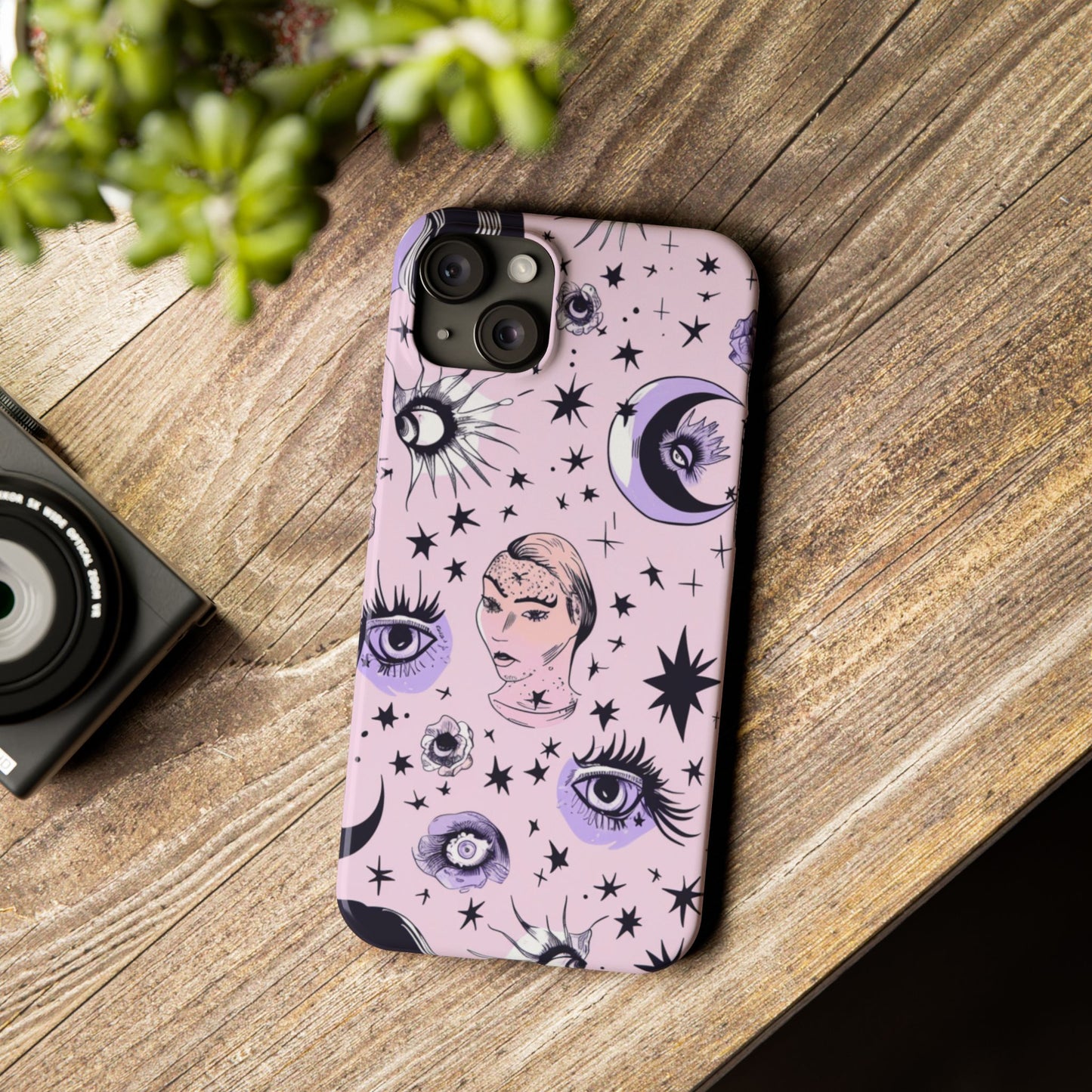 Celestial Slim Phone Cases - Stylish Cosmic Design, Personalized Phone Protectors, Astrology Gifts, Unique Phone Accessories, Moon & Stars