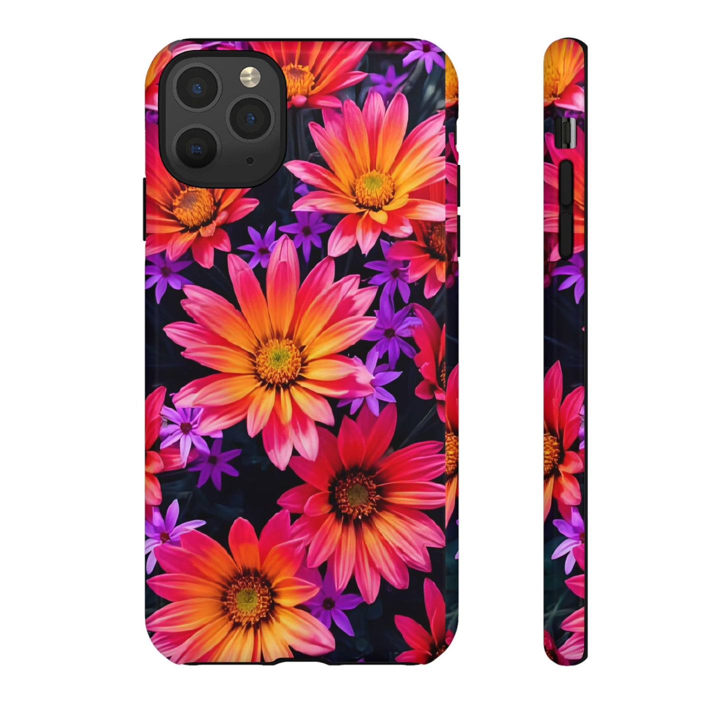 Bold Garden Flower Tough Phone Case - Colorful Floral Print, Bright Botanical Aesthetic, Compatible with iPhone, Galaxy, and Google Phones