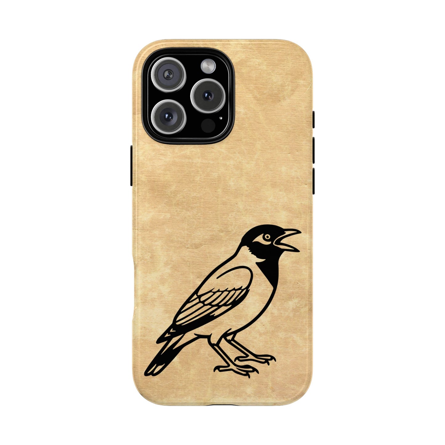 Celtic Raven Tough Phone Case, Irish Mythology Bird, Vintage Manuscript Raven iPhone Case, Gothic Celtic Symbol, Heritage Gift