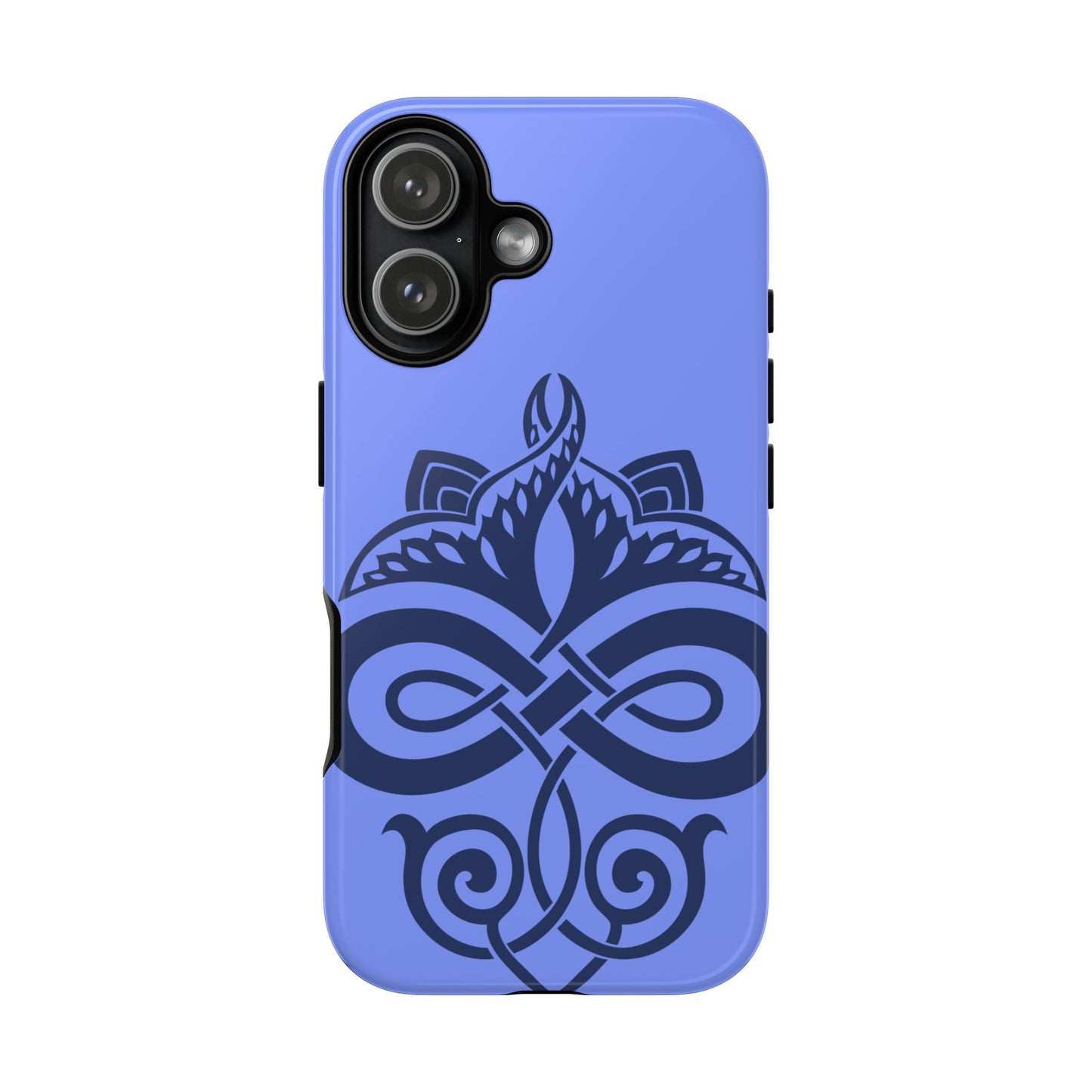 Tough Case Celtic Knot Blue Pattern Phone Cover Compatible with iPhone 17, 16, 15, 14, 13, Galaxy, Google Irish Heritage Art Design