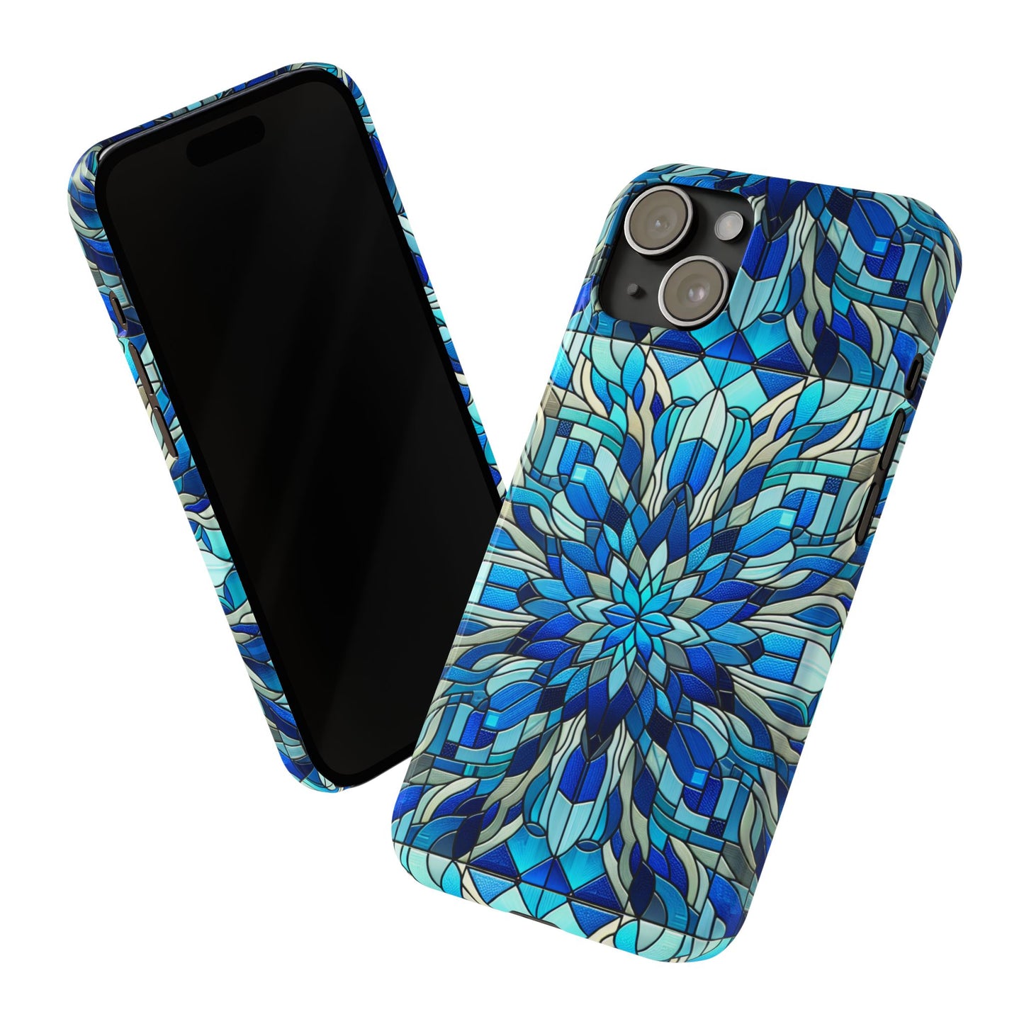 Stained Glass Slim Phone Cases, Floral Phone Covers, Unique Gifts, Artistic Phone Skins, Smartphone Accessories, Stylish Cases