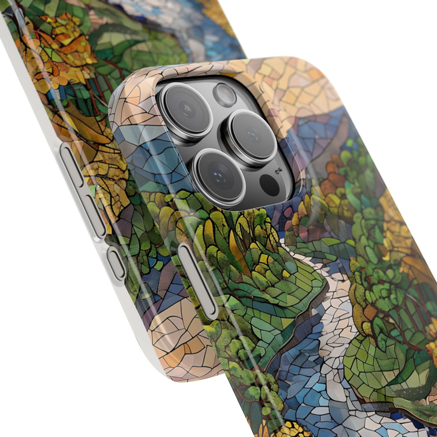 Cuyahoga Valley Mosaic Slim Phone Case, Midwest Forest Art, Scenic Nature Aesthetic, Unique Gift for Nature Lovers