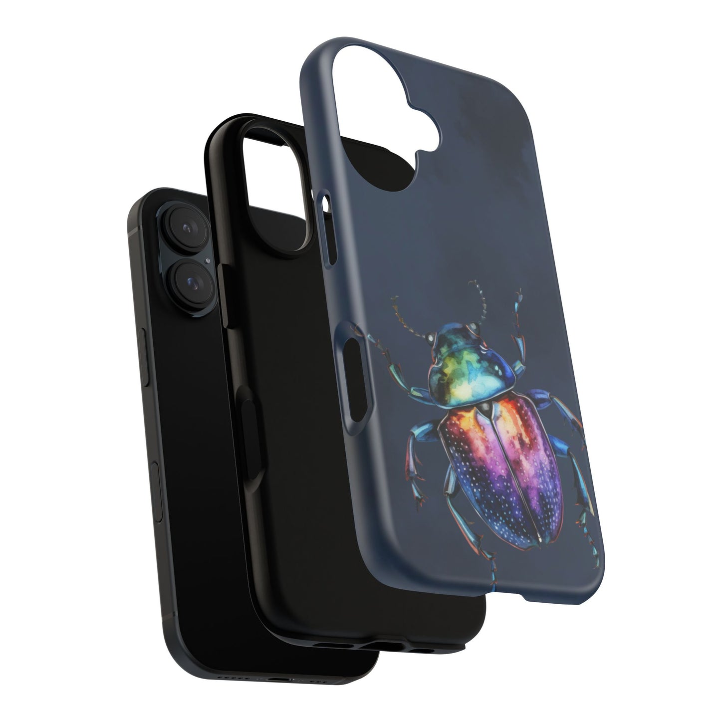 Iridescent Beetle Tough Phone Case - Insect Art Design, Nature-Inspired Pattern, Compatible with iPhone, Galaxy, and Google Phones