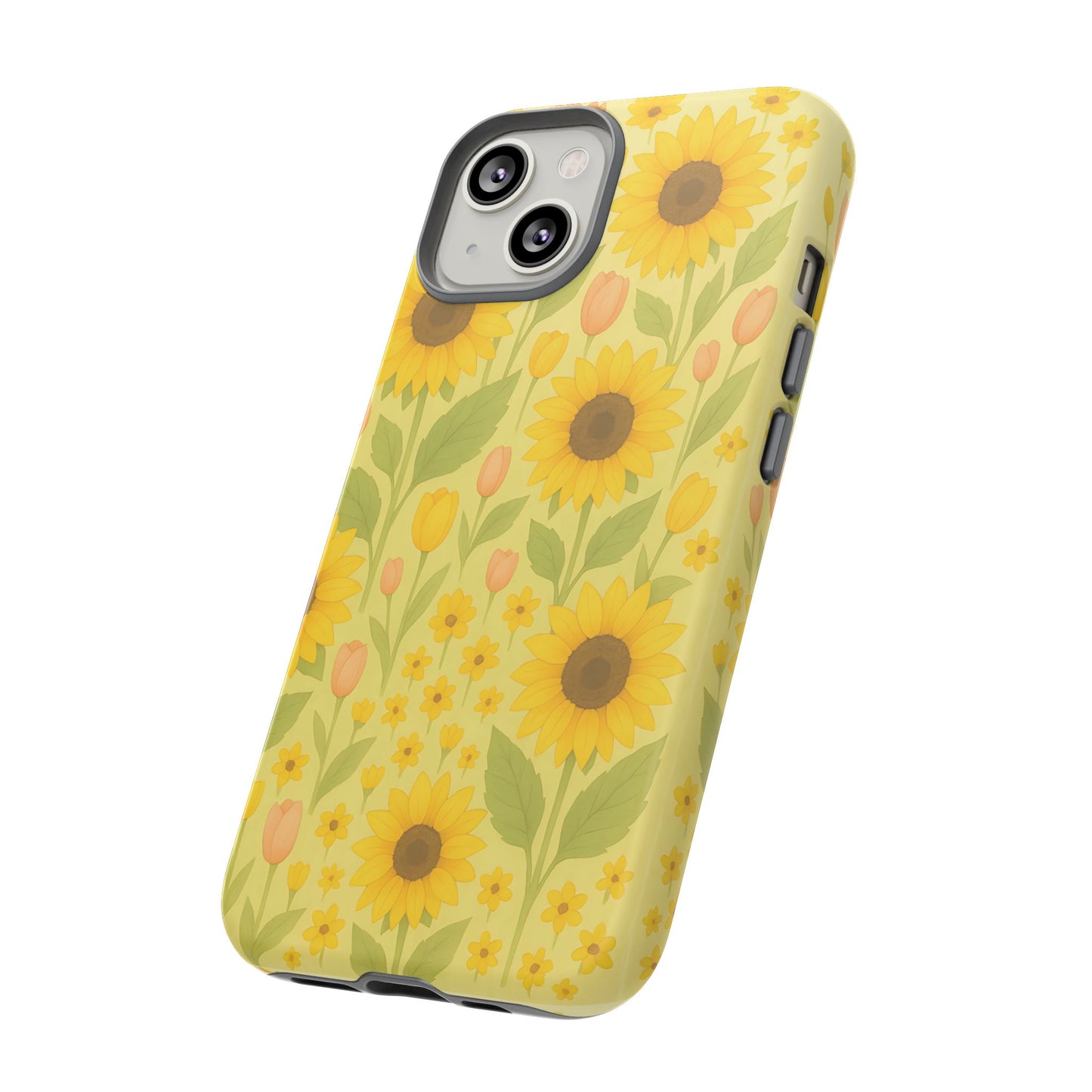 Sunflower Floral Phone Case, Watercolor Botanical Print, Aesthetic Tough Phone Case, Compatible with iPhone, Galaxy, Google