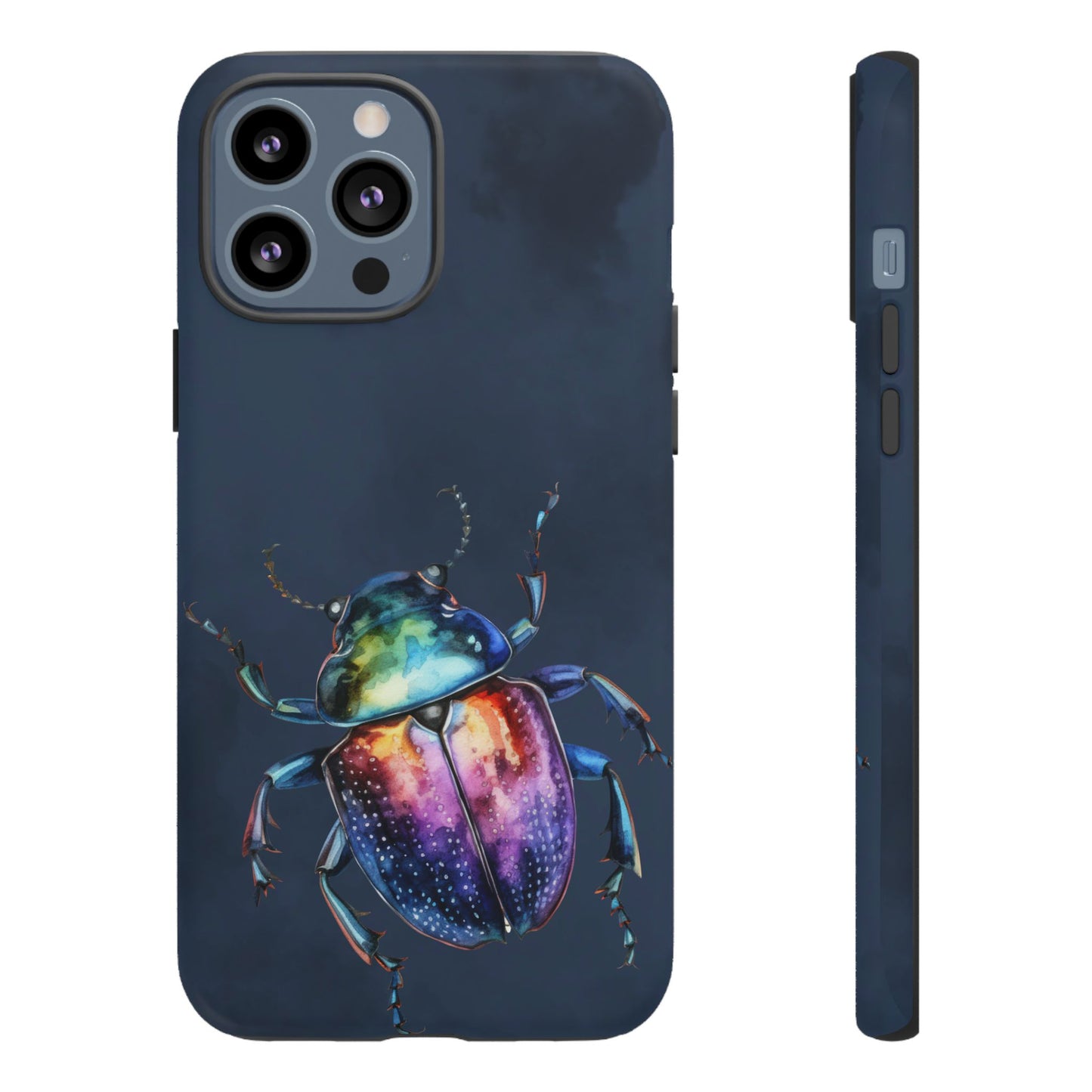 Iridescent Beetle Tough Phone Case - Insect Art Design, Nature-Inspired Pattern, Compatible with iPhone, Galaxy, and Google Phones