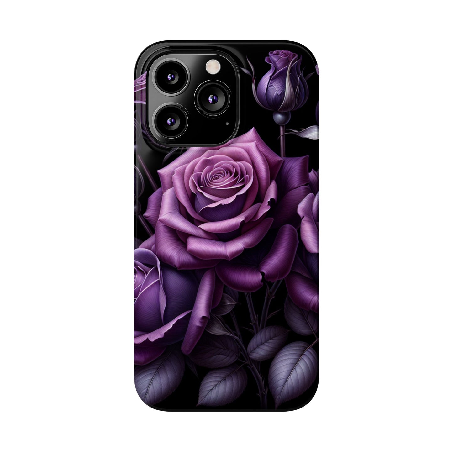 Purple Rose Slim Phone Cases, Floral Phone Cover, Elegant Smartphone Case, Gift for Her, Mother's Day Accessories