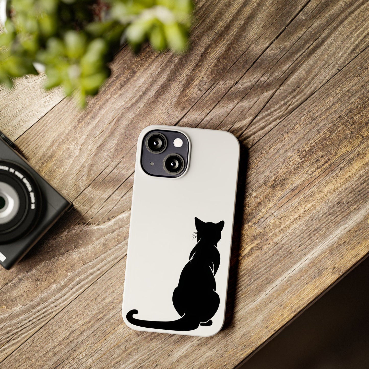 Black Cat Halloween Slim Phone Case Coquette, Creepy Cute Gift for Her, Goth Coquette Spooky Case, Compatible with iPhone, Galaxy, Google