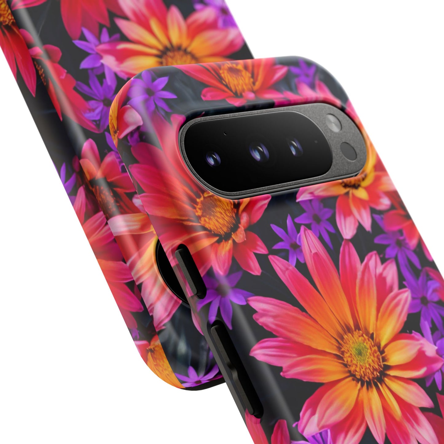 Bold Garden Flower Tough Phone Case - Colorful Floral Print, Bright Botanical Aesthetic, Compatible with iPhone, Galaxy, and Google Phones