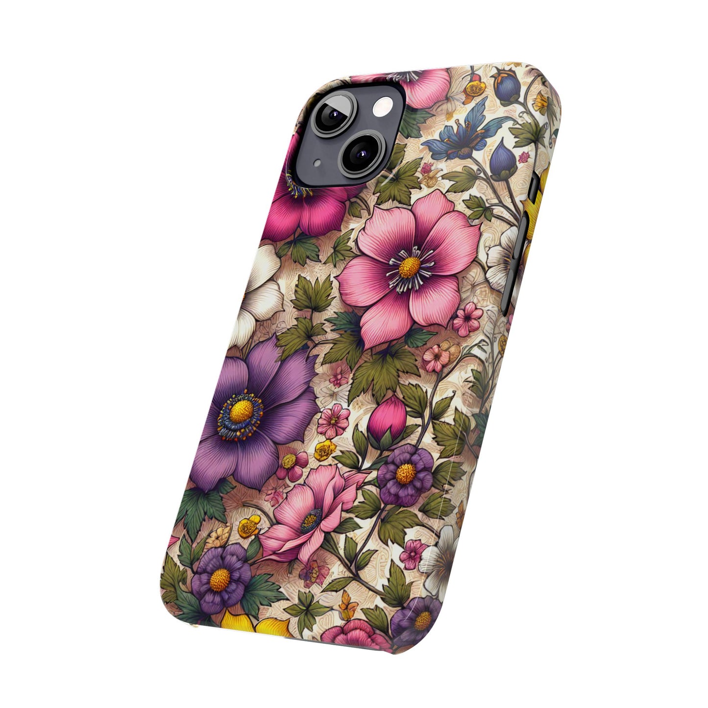 Floral Slim Phone Case - Vibrant Flower Design, Unique Floral iPhone Cover, Flower Phone Case, Gift for Her, Stylish Accessories
