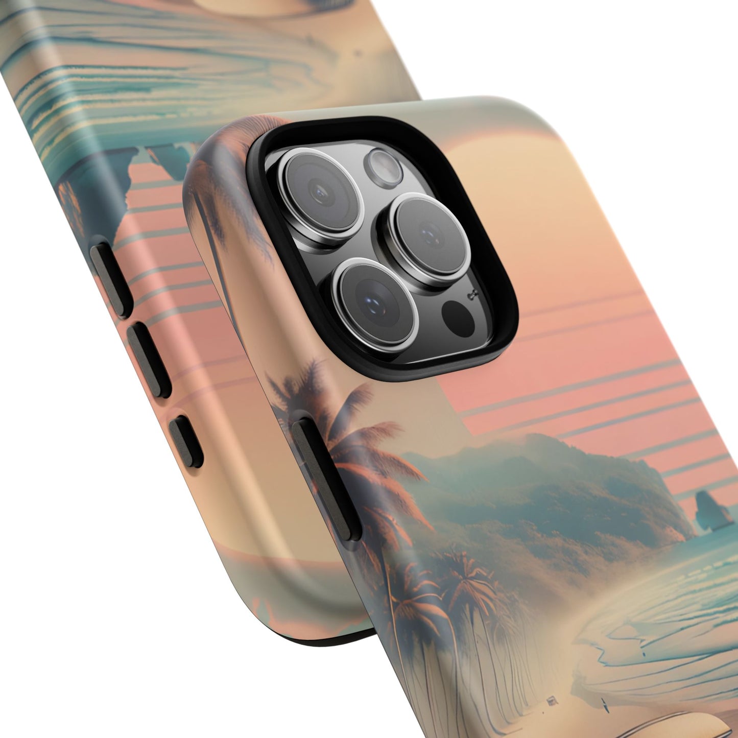 Retro Beach Bus Phone Case - Vintage Summer Aesthetic for iPhone, Samsung Galaxy & Pixel - Coastal Sunset Travel Vibes, Beach Van Life Cover