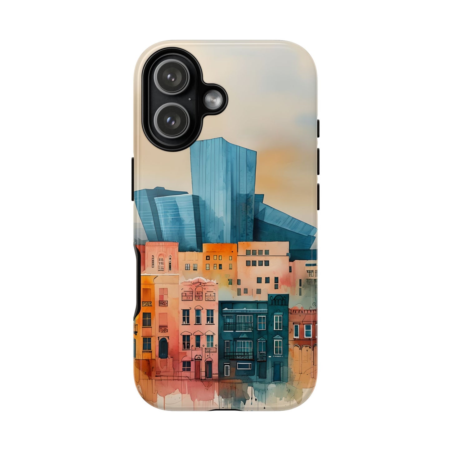 Cityscape Tough Phone Case, Denver Skyline Architecture Art, compatible with iPhone 17, 16, 15, 14, 13, Galaxy, Google