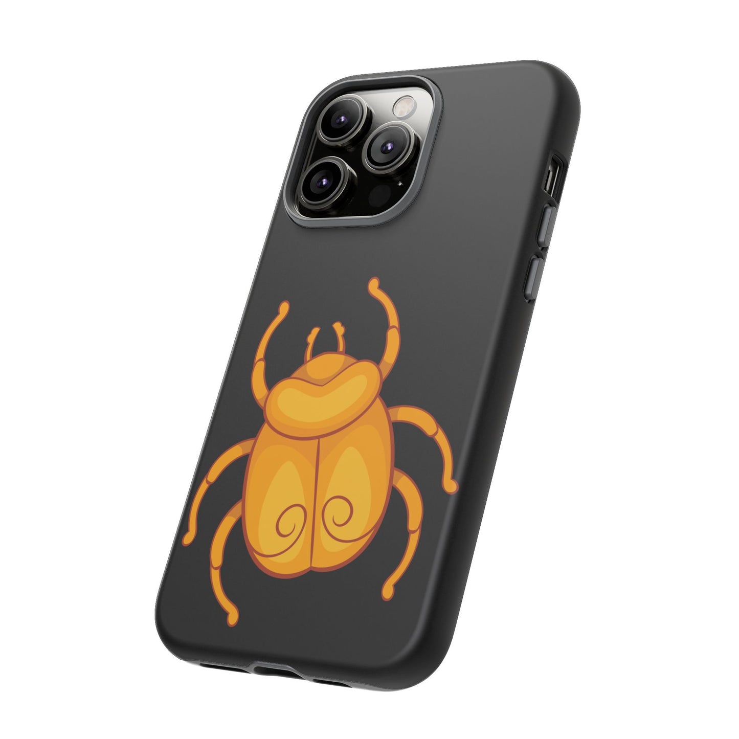 Ancient Egyptian Scarab Tough Phone Case - Gold Beetle Design, Mythological Insect Art, Compatible with iPhone, Galaxy, and Google Phones