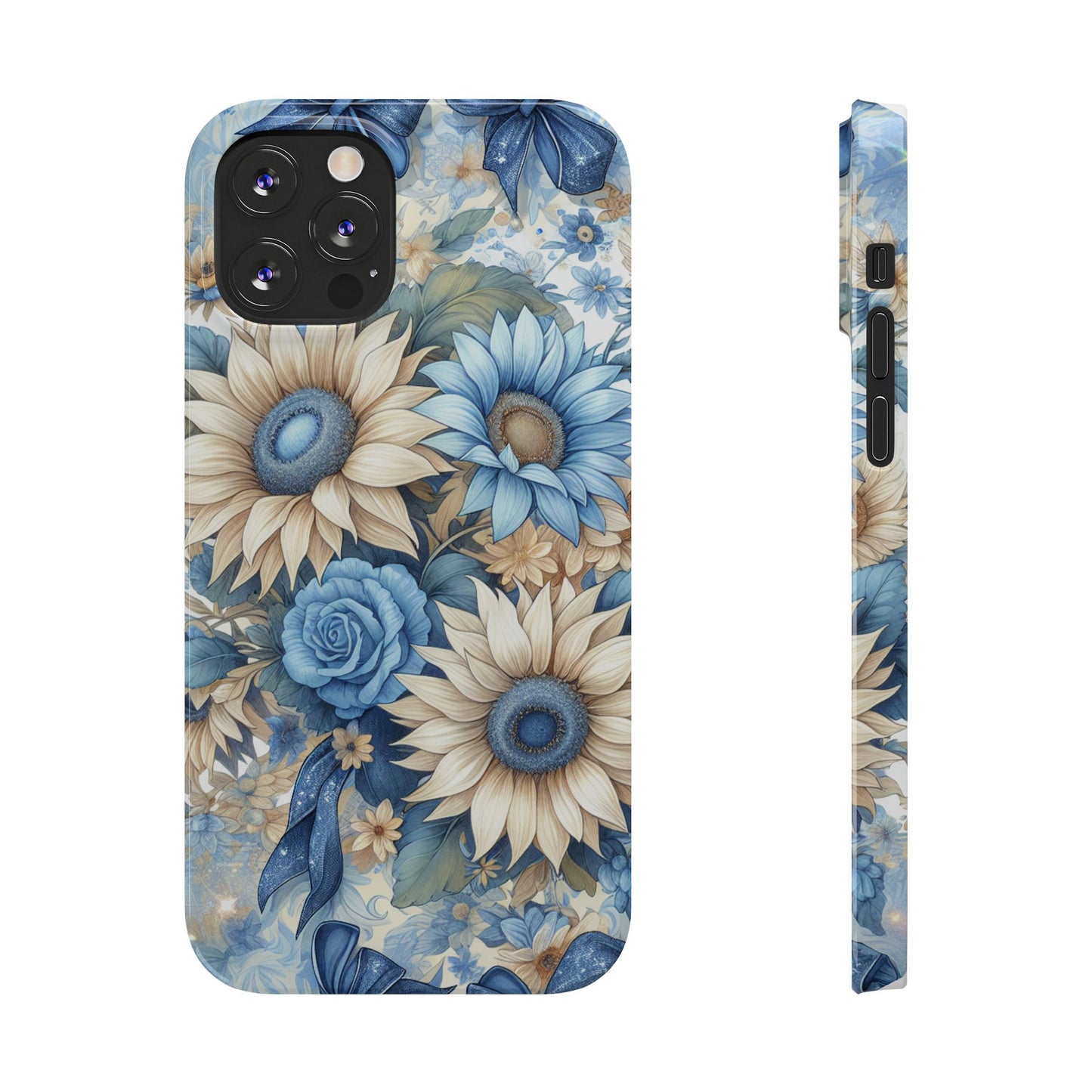 Floral Slim Phone Cases - Vibrant Sunflower Design, Flower Phone Cover, Aesthetic Gift, Spring Accessory, Nature Lover's Essential