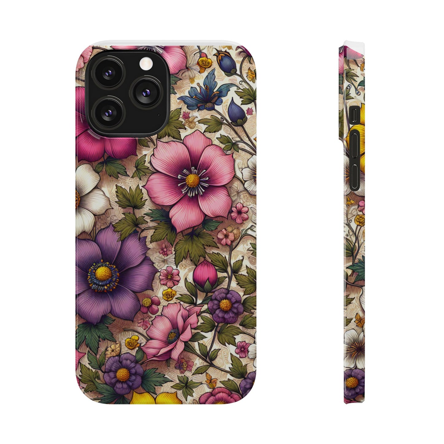 Floral Slim Phone Case - Vibrant Flower Design, Unique Floral iPhone Cover, Flower Phone Case, Gift for Her, Stylish Accessories