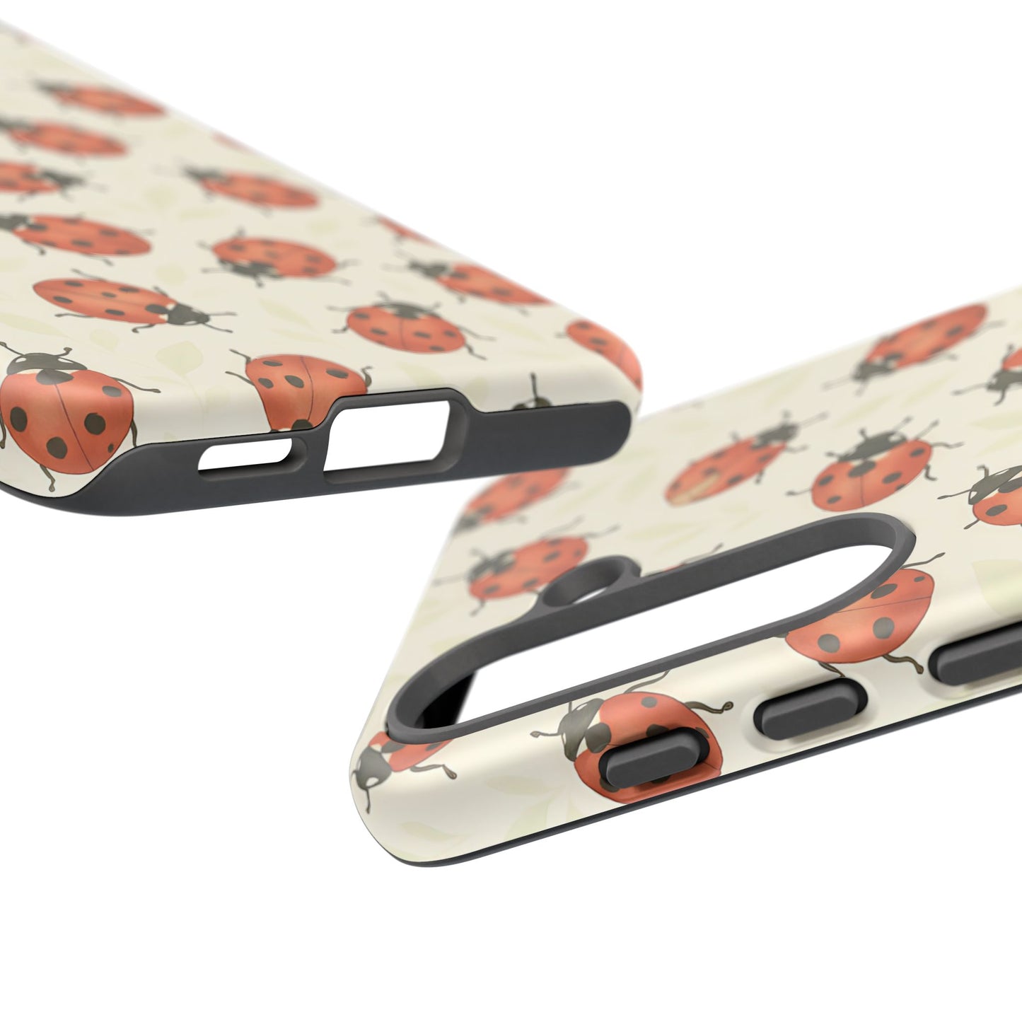 Ladybug Tough Phone Case - Cute Insect Aesthetic, Nature-Inspired Pattern Art, Compatible with iPhone, Galaxy, and Google Phones