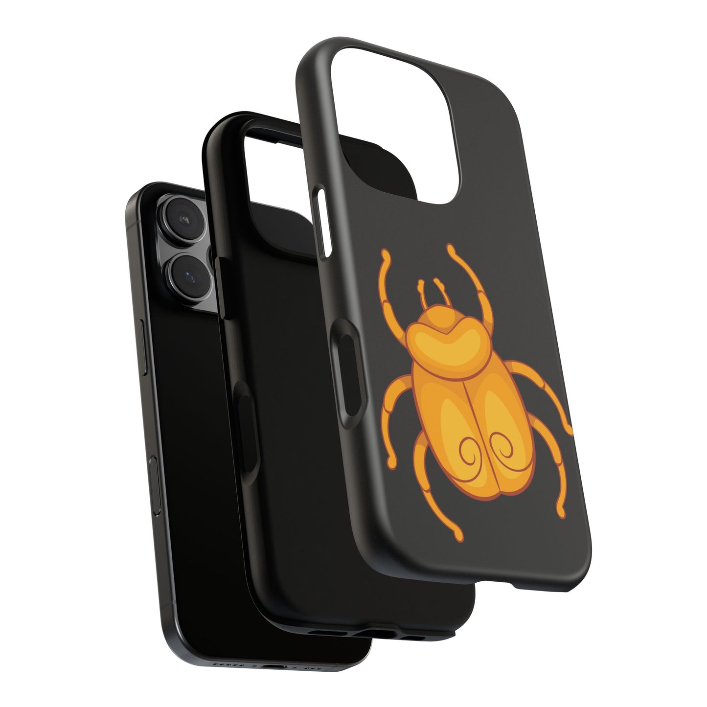 Ancient Egyptian Scarab Tough Phone Case - Gold Beetle Design, Mythological Insect Art, Compatible with iPhone, Galaxy, and Google Phones