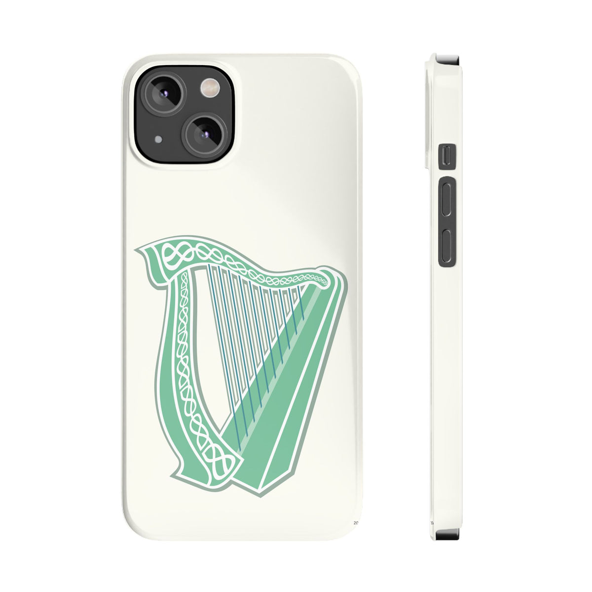 Irish Harp Slim Phone Case, Celtic Heritage Ireland Symbol Art Compatible with iPhone 17, 16, 15, 14, 13, 12, 11