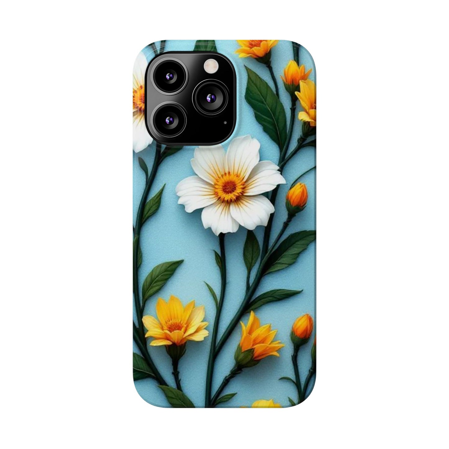 Floral Slim Phone Case, Smartphone Accessories, Gift for Her, Nature Lover Gift, Spring Decor, Cute Phone Cover