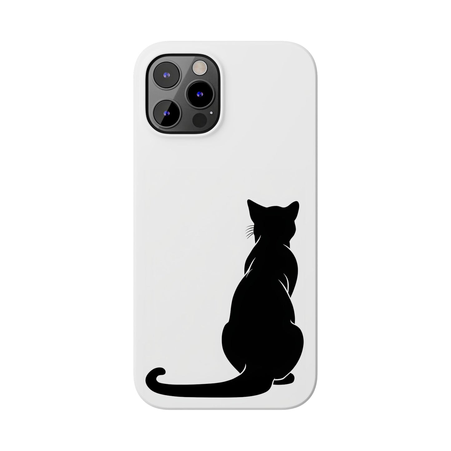 Black Cat Halloween Slim Phone Case Coquette, Creepy Cute Gift for Her, Goth Coquette Spooky Case, Compatible with iPhone, Galaxy, Google